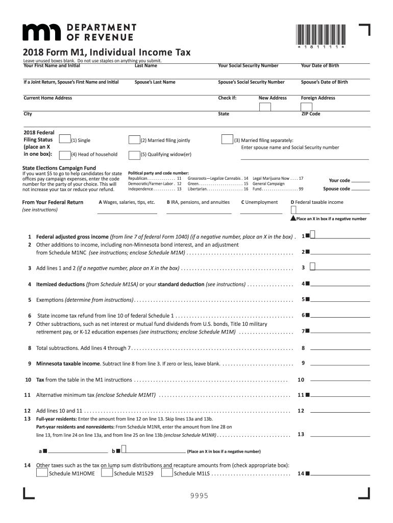  Mn Tax Forms Printable 2018