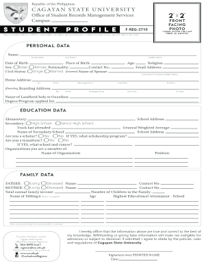 STUDENT PROFILE Form Cagayan State University