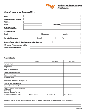 Aviation Insurance Form