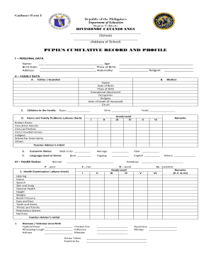 Guidance Form Deped