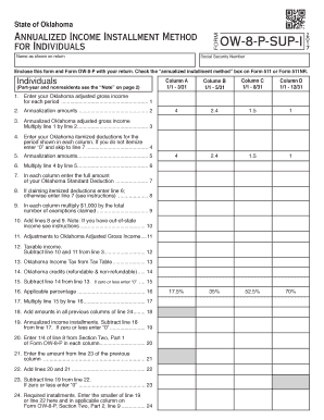 Oklahoma Form OW-8-P-SUP-I