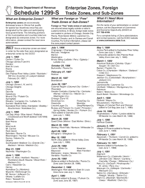 Schedule 1299 a Illinois Department of Revenue  Form