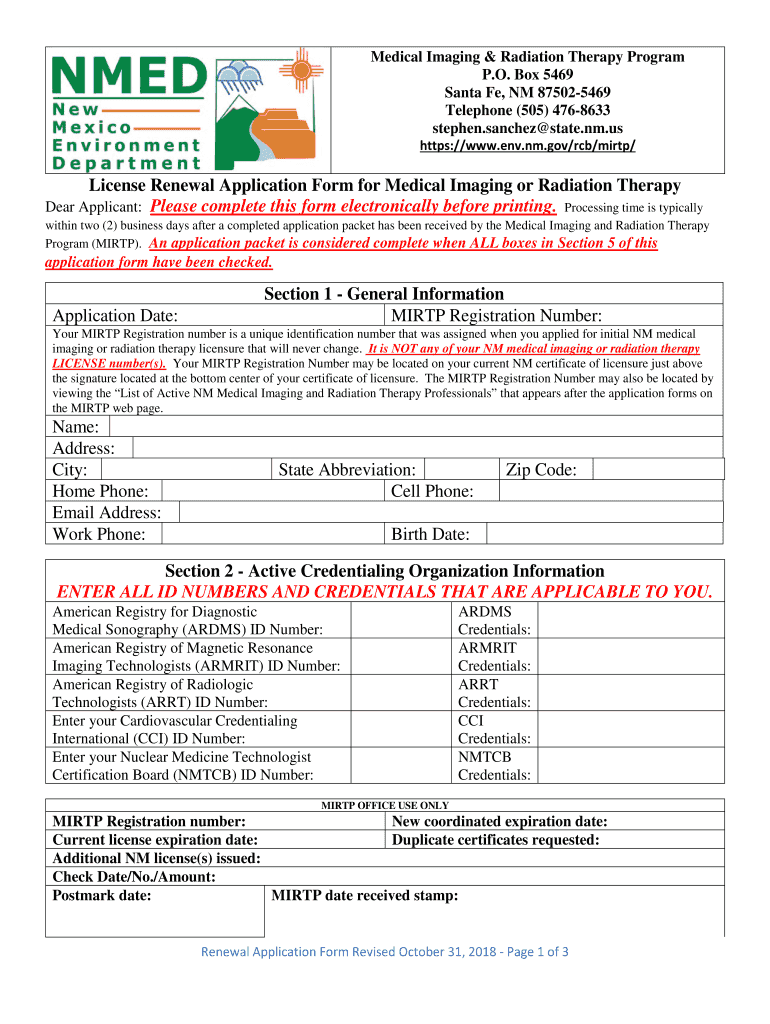 License Renewal Application Form