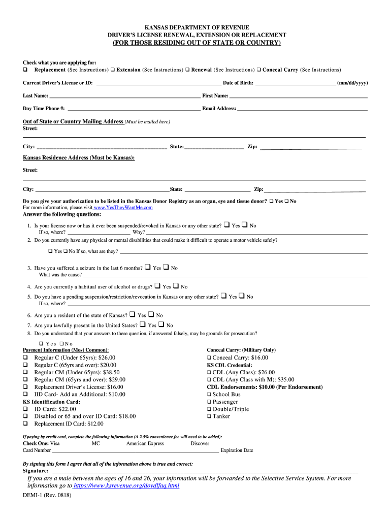 Get and Sign Kansas Demi 1 2018-2022 Form