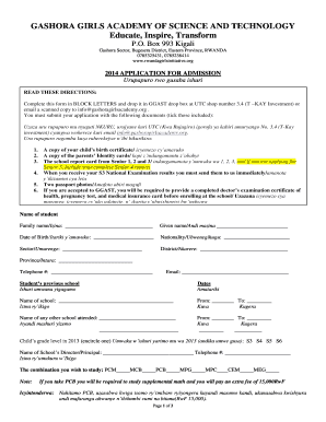 Gashora Application Form