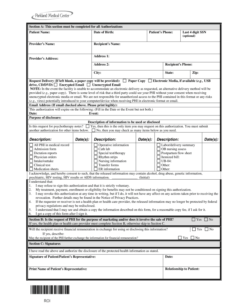 Medical Center Release Form