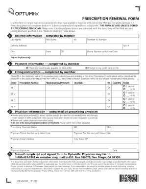 PrescriPtion Renewal Form OptumRx