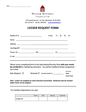 Locker Request Form