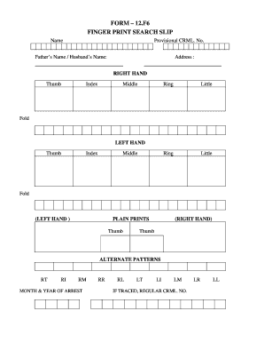 Fingerprint Slip  Form