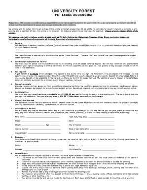 Printable Pet Agreement Form