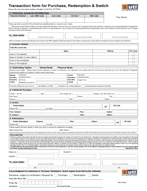 Uti Redemption Form PDF