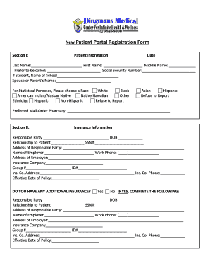 Dingmans Medical Patient Portal  Form