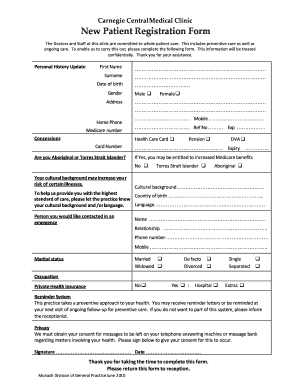 Clinic Registration Form
