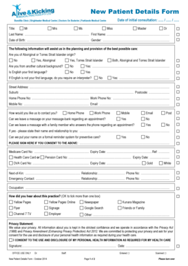 Patient Details Form