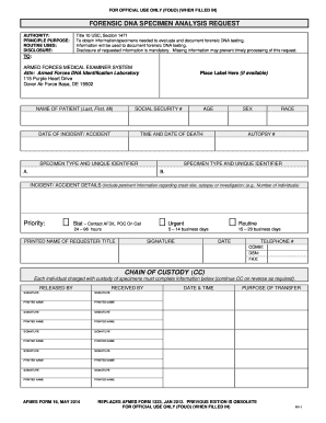 Dna Analysis Form