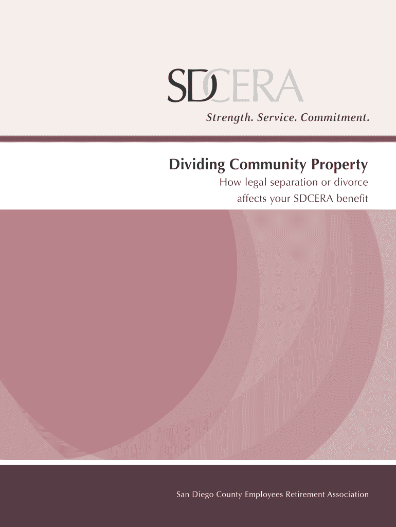 Dividing Community Property Booklet Sdcera  Form