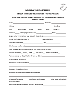 Elopement Assessment Form