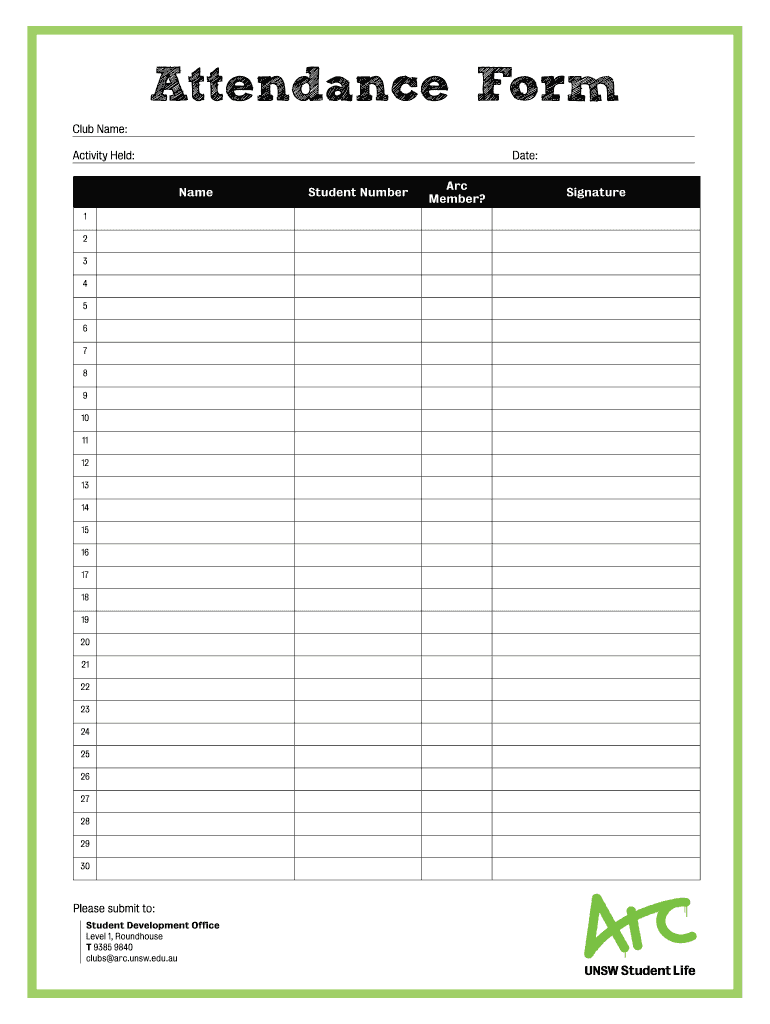 Attendance Form