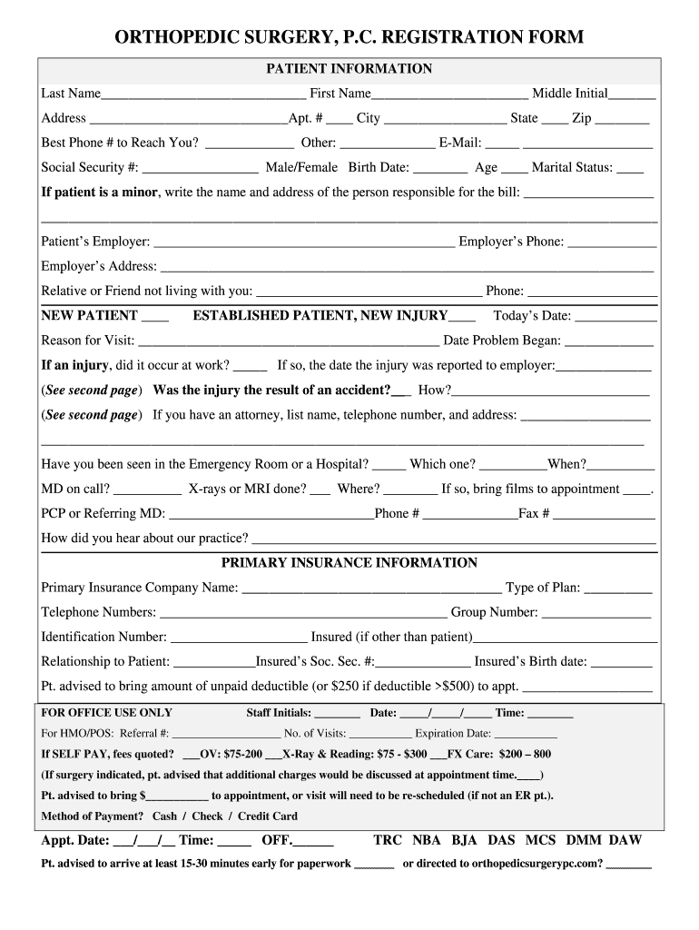 Get and Sign Ortho Referral Form 2011-2022