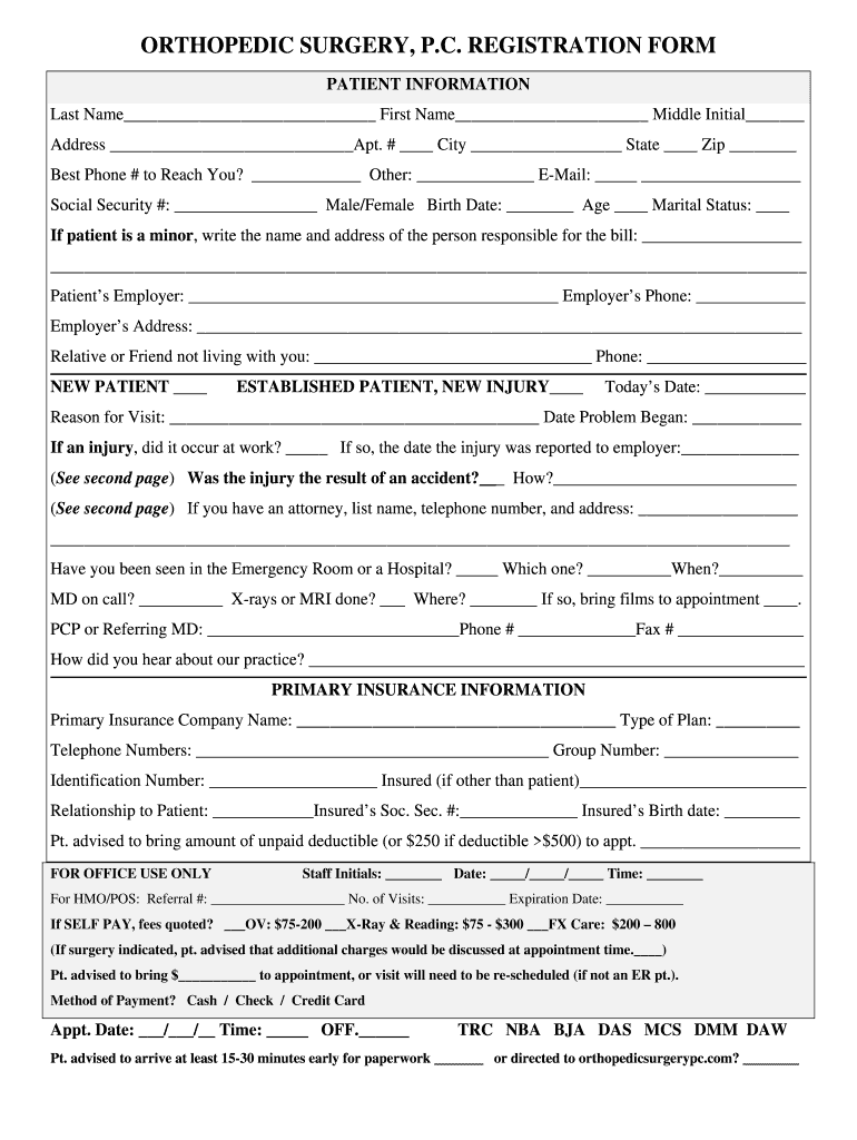  Ortho Referral Form 2011-2024