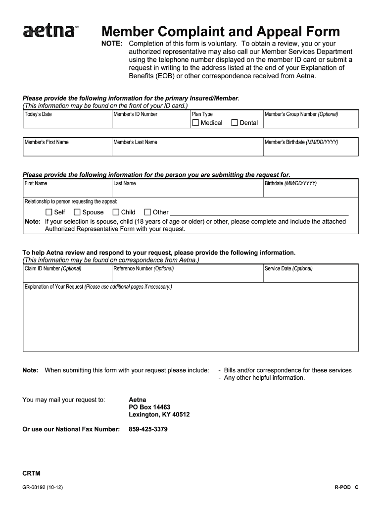  Appeal Form 2018