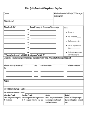 Experimental Design Graphic Organizer  Form