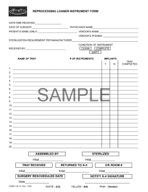 Surgical Instrument Loaner  Form