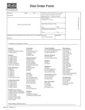 Diet Order Form