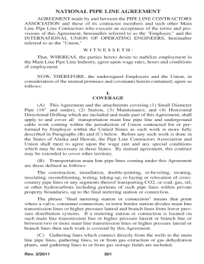 Iuoe Pipeline Agreement  Form