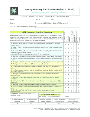 Listening Inventory for Education  Form