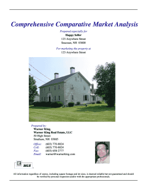 Comparitive Market Analysis CMA Warner King Real Estate, LLC  Form