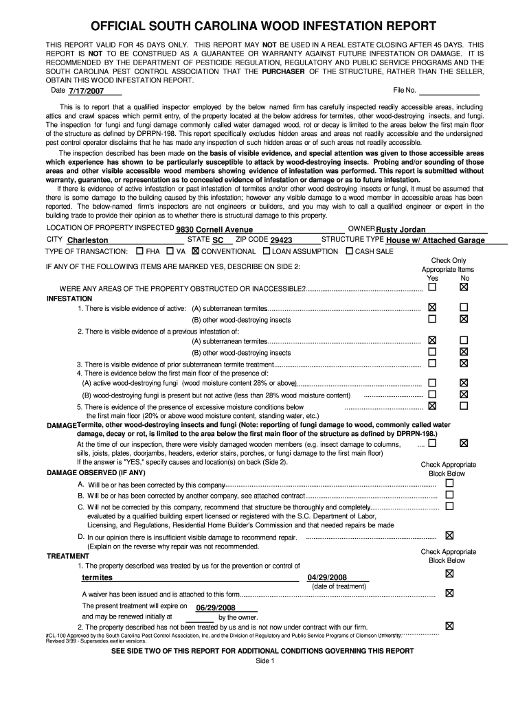 South Carolina Code of Laws Regulation 27 1085 K  Form