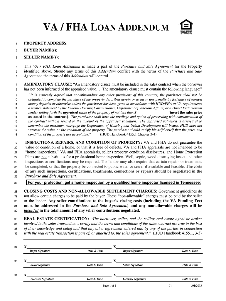  Fha Addendum 2013-2024