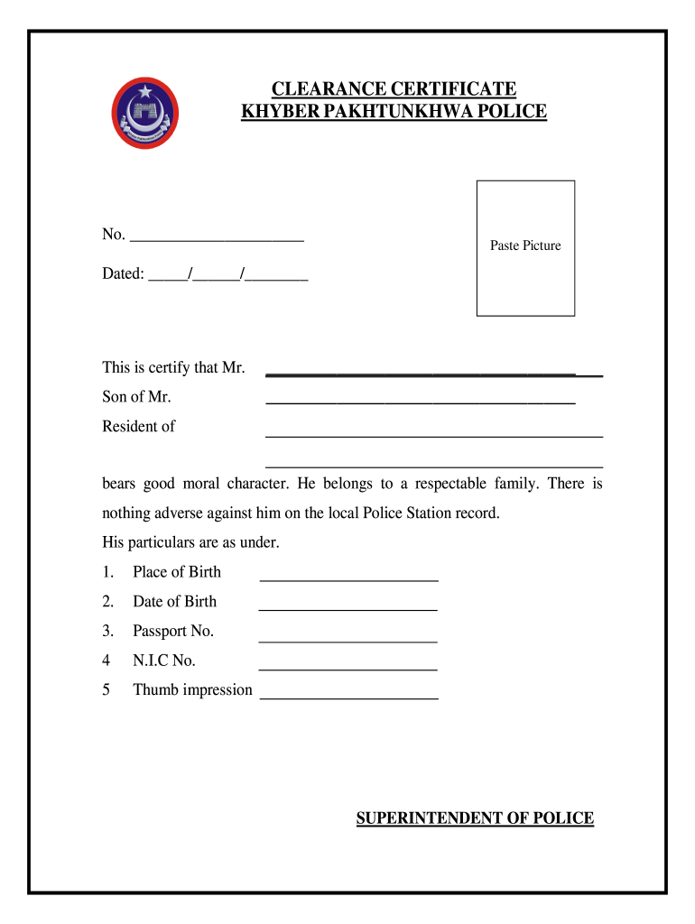 Police Verification  Form
