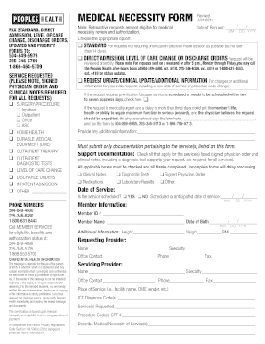 People&#039;s Health Medical Necessity Form