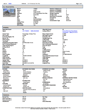 Mls Listing Sheet Template  Form