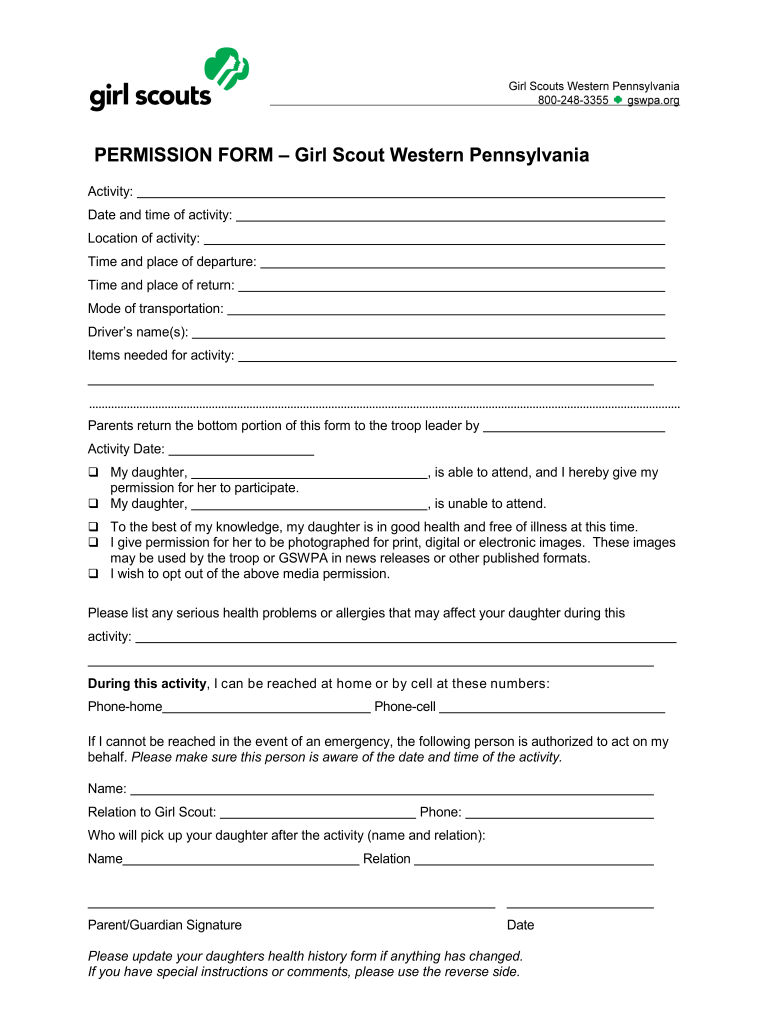 Pa Permission Form