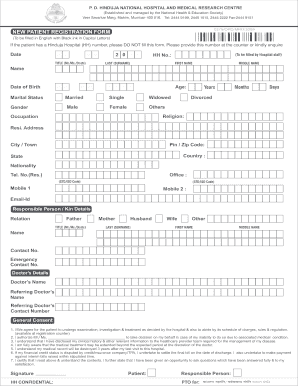 Downloadable Registeration Form PD Hinduja Hospital