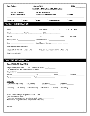 Patient Information Sheet