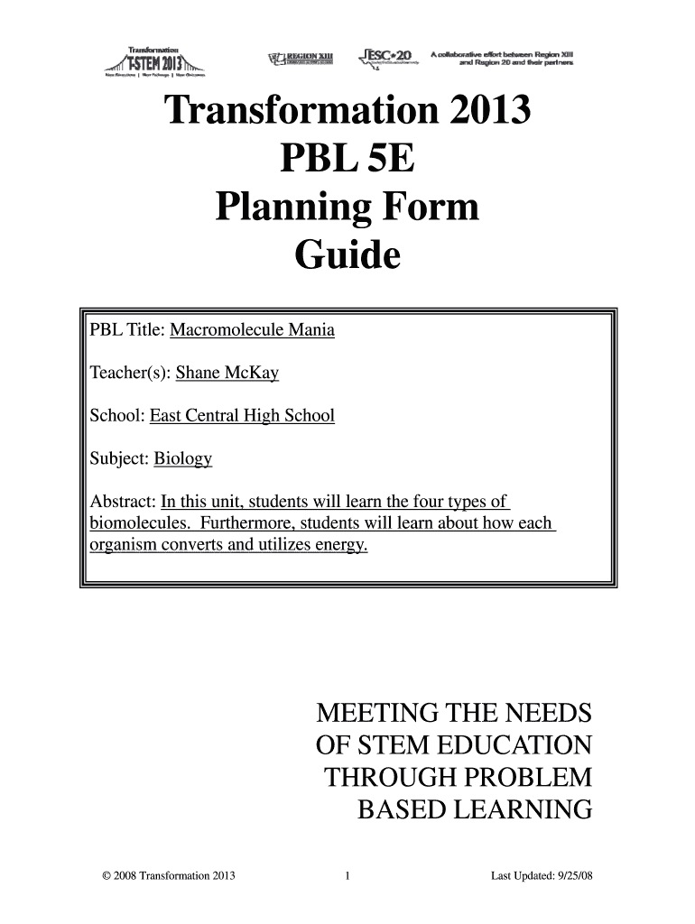 Transformation and Pbl and Macromolecules