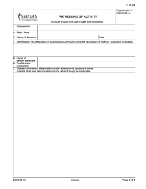 Sanas F15 Document  Form