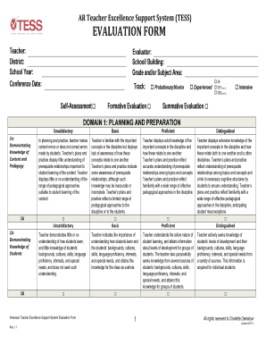 EVALUATION FORM Arkansas Department of Education Arkansased