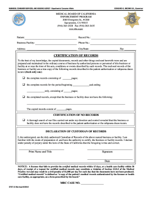 Medical Board of California Enf 22 Revised 8  Form