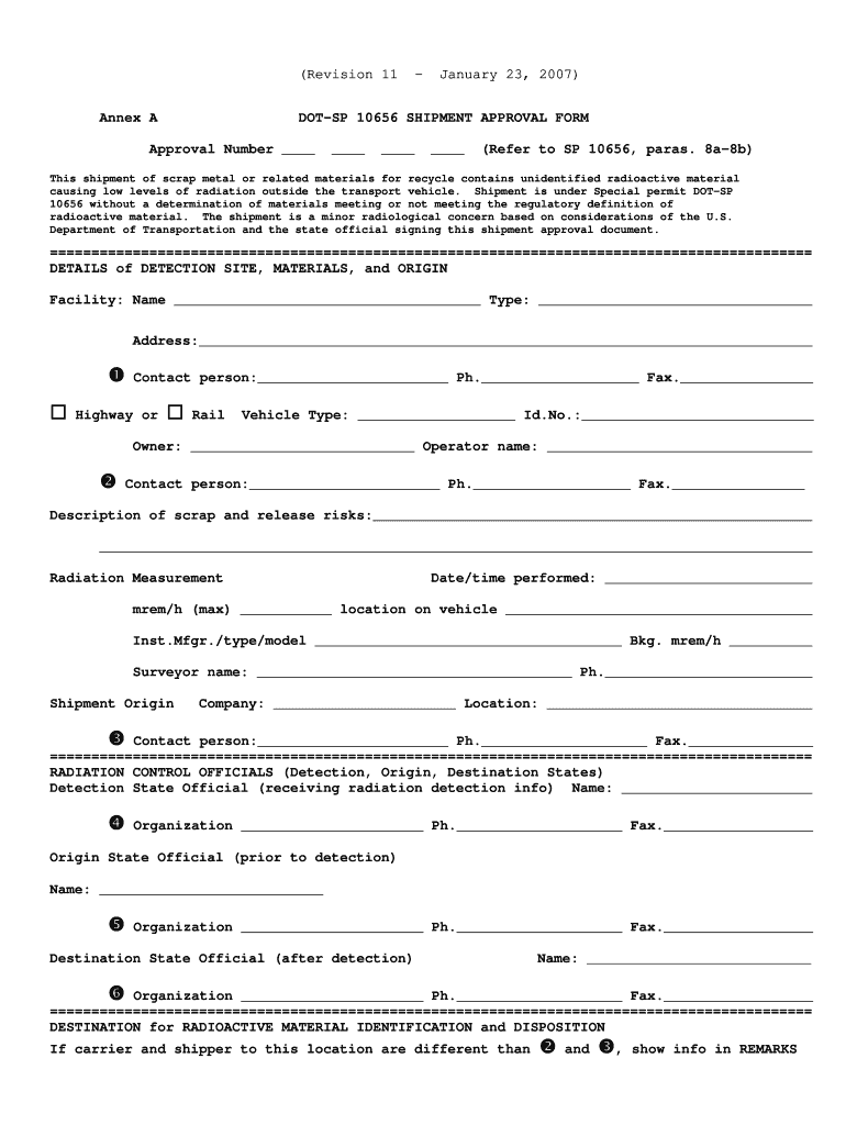  Dot Sp 10656 Form 2007