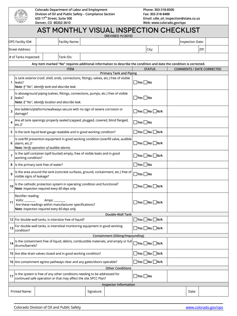 Visual Inspection Forms