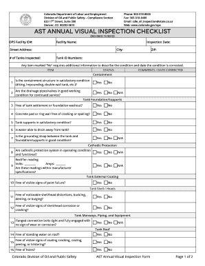 Tanker Inspection Form