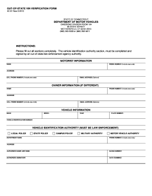 Vin Verification Form PDF