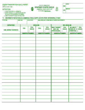 Student Transportation Vehicle  Form