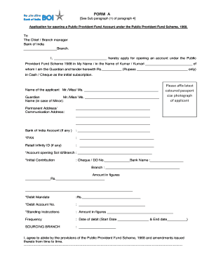 Bank of India Ppf Form Fill Up