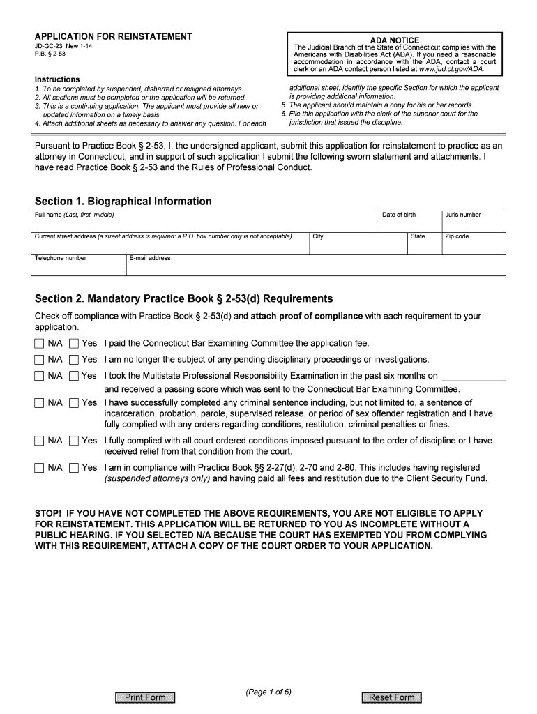  Ct Reinstatement 2014